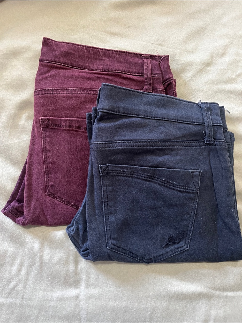 Express Skinny Pants Duo in Burgundy and Navy